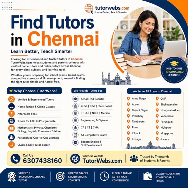 Home Tutor in Anna Nagar Chennai for School Students